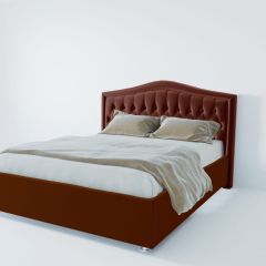 Кровать Нягань с ПМ 1400 (велюр бордо) в Игриме - igrim.mebel24.online | фото 2