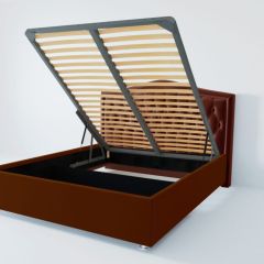 Кровать Нягань с ПМ 1400 (велюр бордо) в Игриме - igrim.mebel24.online | фото