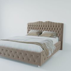 Кровать Нягань с ПМ 1800 (велюр серый) в Игриме - igrim.mebel24.online | фото 2