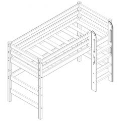 Кровать полувысокая с прямой лестницей Соня (Вариант 5) в Игриме - igrim.mebel24.online | фото 3