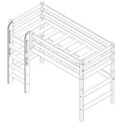 Кровать полувысокая с прямой лестницей Соня (Вариант 5) в Игриме - igrim.mebel24.online | фото 4