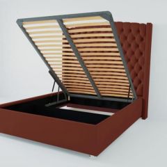 Кровать Берлин ЛЮКС с ПМ 1200 (велюр бордо) в Игриме - igrim.mebel24.online | фото 2