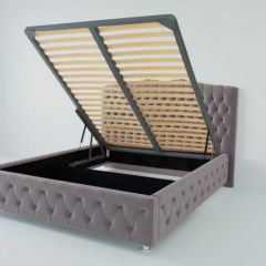 Кровать Нягань с ПМ 900 (велюр темно-серый) в Игриме - igrim.mebel24.online | фото
