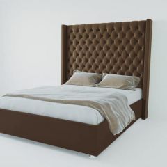 Кровать Версаль ЛЮКС без основания 900 (экокожа коричневая) в Игриме - igrim.mebel24.online | фото
