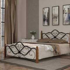 Кровать Венера 1 чёрный/махагон КМД 4.01 (1600*2000) ГЗМИ в Игриме - igrim.mebel24.online | фото