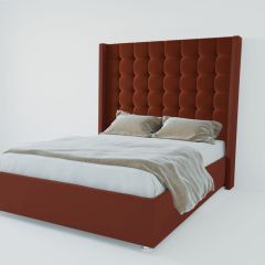 Кровать Венеция ЛЮКС с ПМ 1200 (велюр бордо) в Игриме - igrim.mebel24.online | фото 3
