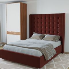Кровать Венеция ЛЮКС с ПМ 1200 (велюр бордо) в Игриме - igrim.mebel24.online | фото 2