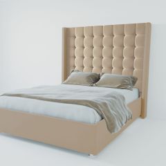 Кровать Венеция ЛЮКС с ПМ 1600 (велюр светло-серый) в Игриме - igrim.mebel24.online | фото 2