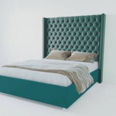 Кровать Версаль ЛЮКС с ПМ 900 (велюр бирюзовая) в Игриме - igrim.mebel24.online | фото
