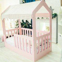 Кровать-домик без ящика 800*1600 (Розовый) в Игриме - igrim.mebel24.online | фото