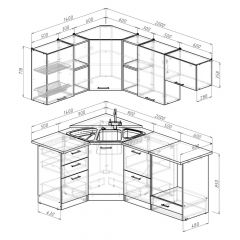 Кухонный гарнитур Лариса оптима 4 1400х2000 мм в Игриме - igrim.mebel24.online | фото 2
