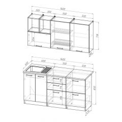 Кухонный гарнитур Лариса стандарт 4 1600 мм в Игриме - igrim.mebel24.online | фото 2