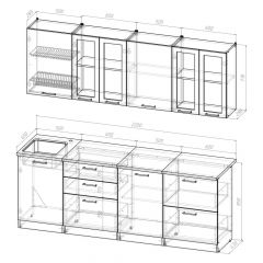 Кухонный гарнитур Лоретта компакт 2200 мм в Игриме - igrim.mebel24.online | фото 2