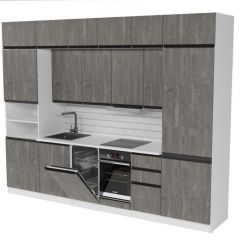 Кухонный гарнитур Ноктюрн люкс 3000 мм в Игриме - igrim.mebel24.online | фото 4