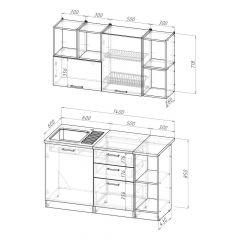 Кухонный гарнитур Ольга медиум 3 1400 мм в Игриме - igrim.mebel24.online | фото 2