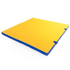 Мат гимнастический 1х1х0,05м с вырезом под стойки цв. синий-желтый в Игриме - igrim.mebel24.online | фото