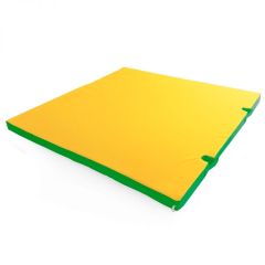 Мат гимнастический 1х1х0,05м с вырезом под стойки цв. зеленый-желтый в Игриме - igrim.mebel24.online | фото