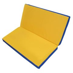 Мат гимнастический 1х1х0,05м складной цв. синий-желтый в Игриме - igrim.mebel24.online | фото