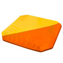 Мат гимнастический 1,3x1,3x0,05м складной скошенные углы цв.оранжевый-желтый в Игриме - igrim.mebel24.online | фото