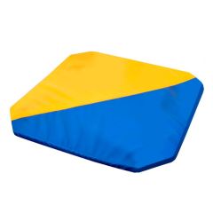 Мат гимнастический 1,3x1,3x0,05м складной скошенные углы цв.синий-желтый в Игриме - igrim.mebel24.online | фото