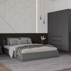 МОРИ КРМ 1600.1/1 Кровать (настил) графит в Игриме - igrim.mebel24.online | фото