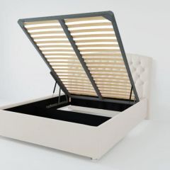 Кровать Берлин с ПМ 1600 (экокожа белая) в Игриме - igrim.mebel24.online | фото 1