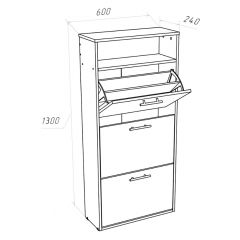 Обувница 3 секции (дуб сонома) в Игриме - igrim.mebel24.online | фото 3