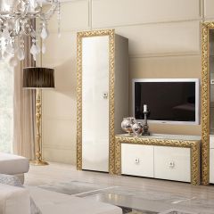 Пенал 1-но дверный Тиффани Premium слоновая кость/золото (ТФП-1(П) в Игриме - igrim.mebel24.online | фото 2