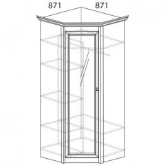Шкаф угловой №641 "Флоренция" Фасад глухой (угол 871*871) Дуб оксфорд в Игриме - igrim.mebel24.online | фото 2