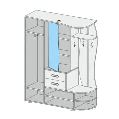 Прихожая Иннэс-1 вариант-1.6 Правая (венге/дуб белфорт) в Игриме - igrim.mebel24.online | фото 2