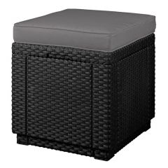 Пуфик Куб с подушкой (Cube with cushion) графит - прохладный серый в Игриме - igrim.mebel24.online | фото