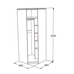 Шкаф 1-но дверный угловой Ольга-13 (840*840) в Игриме - igrim.mebel24.online | фото 2