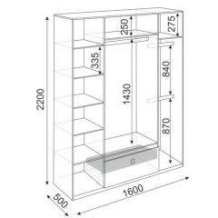 Шкаф 4 двери Глэдис М24 (ЯШС/Белый) в Игриме - igrim.mebel24.online | фото 3