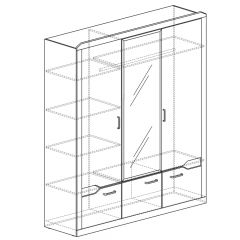 Шкаф для платья и белья 3-дверный № 310 Ронда в Игриме - igrim.mebel24.online | фото 2