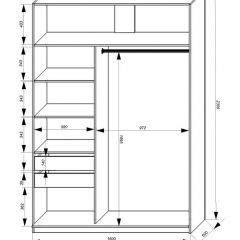 Шкаф-купе 1600 серии SOFT D1+D3+B2+PL1 (2 ящика+1штанга) профиль «Графит» в Игриме - igrim.mebel24.online | фото 4