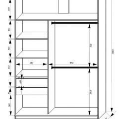 Шкаф-купе 1600 серии SOFT D8+D2+B2+PL4 (2 ящика+F обр.штанга) профиль «Графит» в Игриме - igrim.mebel24.online | фото 2