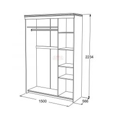 Шкаф-купе 3-х дверный Ольга-13 (1500) в Игриме - igrim.mebel24.online | фото 2