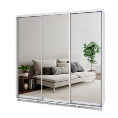 МАРТИН Шкаф-купе с зеркалами Анкор светлый (2200*450) М423 в Игриме - igrim.mebel24.online | фото 1