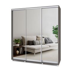 МАРТИН Шкаф-купе с зеркалами Анкор темный (2000*450) М403 в Игриме - igrim.mebel24.online | фото
