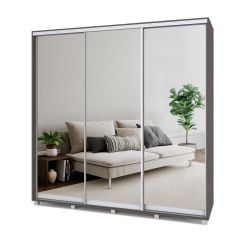 МАРТИН Шкаф-купе с зеркалами Анкор темный (2200*450) М423 в Игриме - igrim.mebel24.online | фото
