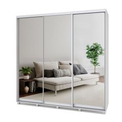 МАРТИН Шкаф-купе с зеркалами Шимо светлый (2200*450) М423 в Игриме - igrim.mebel24.online | фото