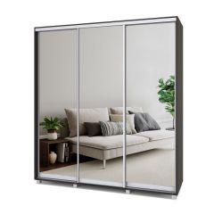 МАРТИН Шкаф-купе с зеркалами Венге (2000*450) М403 в Игриме - igrim.mebel24.online | фото