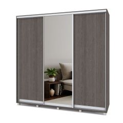 МАРТИН Шкаф-купе с зеркалом Анкор темный (2200*450) М422 в Игриме - igrim.mebel24.online | фото