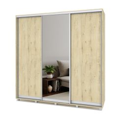 МАРТИН Шкаф-купе с зеркалом Ирландский дуб (2200*450) М422 в Игриме - igrim.mebel24.online | фото