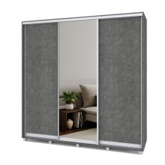 МАРТИН Шкаф-купе с зеркалом Камень темный (2200*450) М422 в Игриме - igrim.mebel24.online | фото