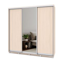 МАРТИН Шкаф-купе с зеркалом Млечный дуб (2200*450) М422 в Игриме - igrim.mebel24.online | фото