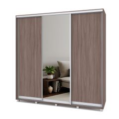 МАРТИН Шкаф-купе с зеркалом Шимо темный (2200*450) М422 в Игриме - igrim.mebel24.online | фото