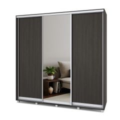 МАРТИН Шкаф-купе с зеркалом Венге (2200*450) М422 в Игриме - igrim.mebel24.online | фото