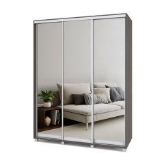 РОЛАНД Шкаф-купе с зеркалами Анкор темный (450*1700)  Р473 в Игриме - igrim.mebel24.online | фото