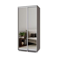РОЛАНД Шкаф-купе с зеркалами Анкор темный (450*1000) Р403 в Игриме - igrim.mebel24.online | фото